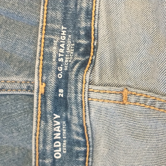 Old Navy extra stretch high rise OG straight leg jeans distressed - Picture 3 of 4